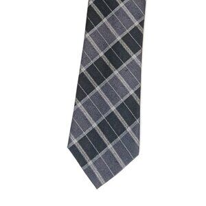 Marc Anthony Men’s Silk Tie Black Gray Plaid Long 61 inch Designer Tie New